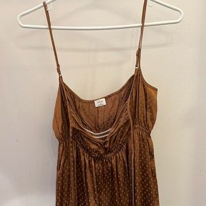 brown silk dress